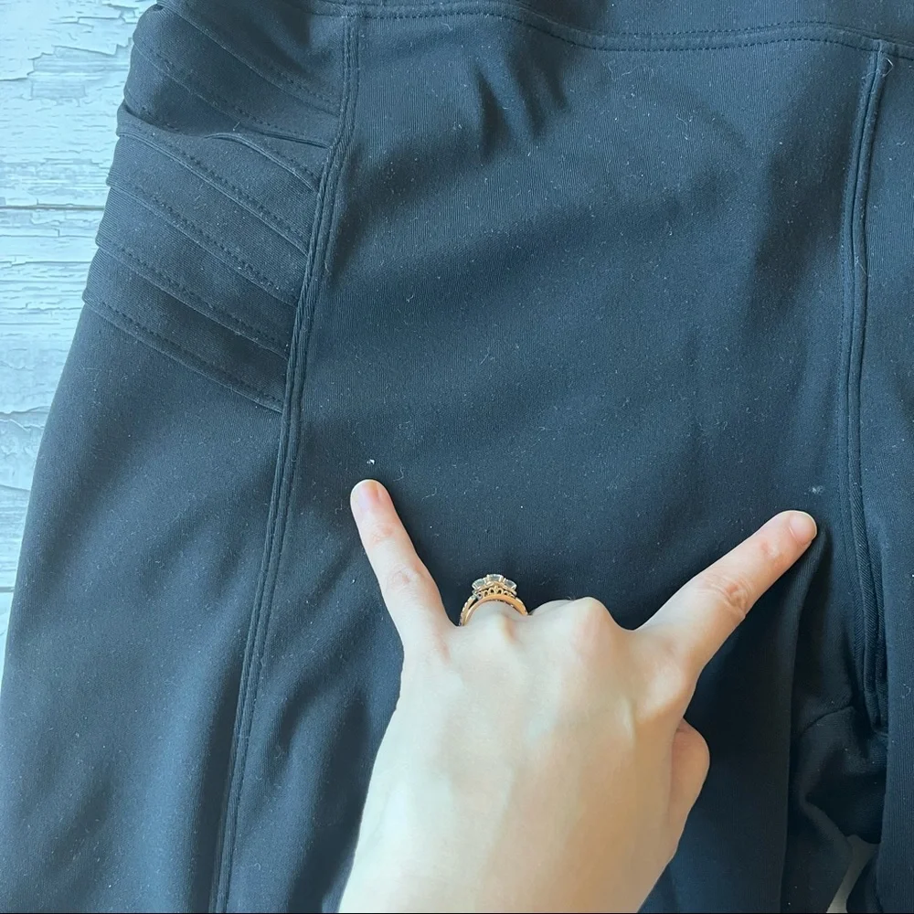 Athleta Delancey Moto Tight Black High Rise Leggings Size XL Tall - Picture 7 of 11